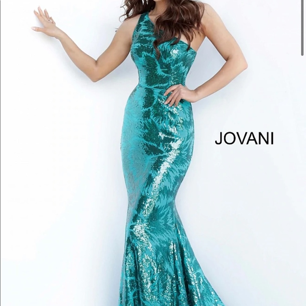 Jovani Taupe Prom Dress